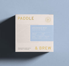 Bag of Mountain mist light roast geisha coffee beans. From Colombia