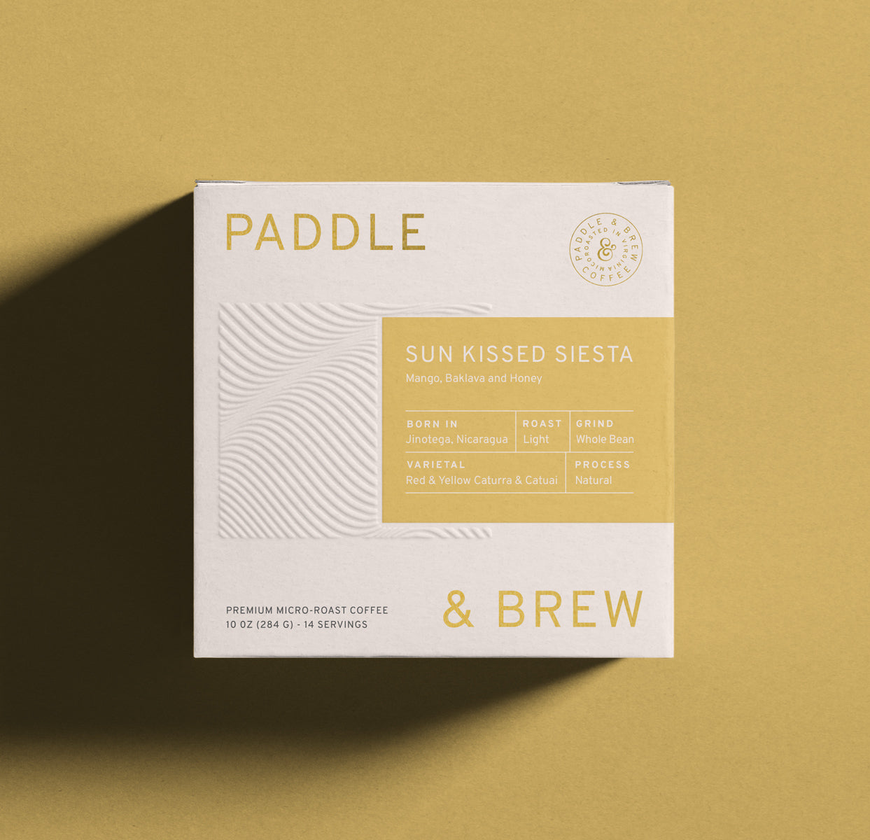 Bag of Sun Kissed Siesta light roast coffee beans from specialty microlot in Nicaragua. Fruit forward notes.