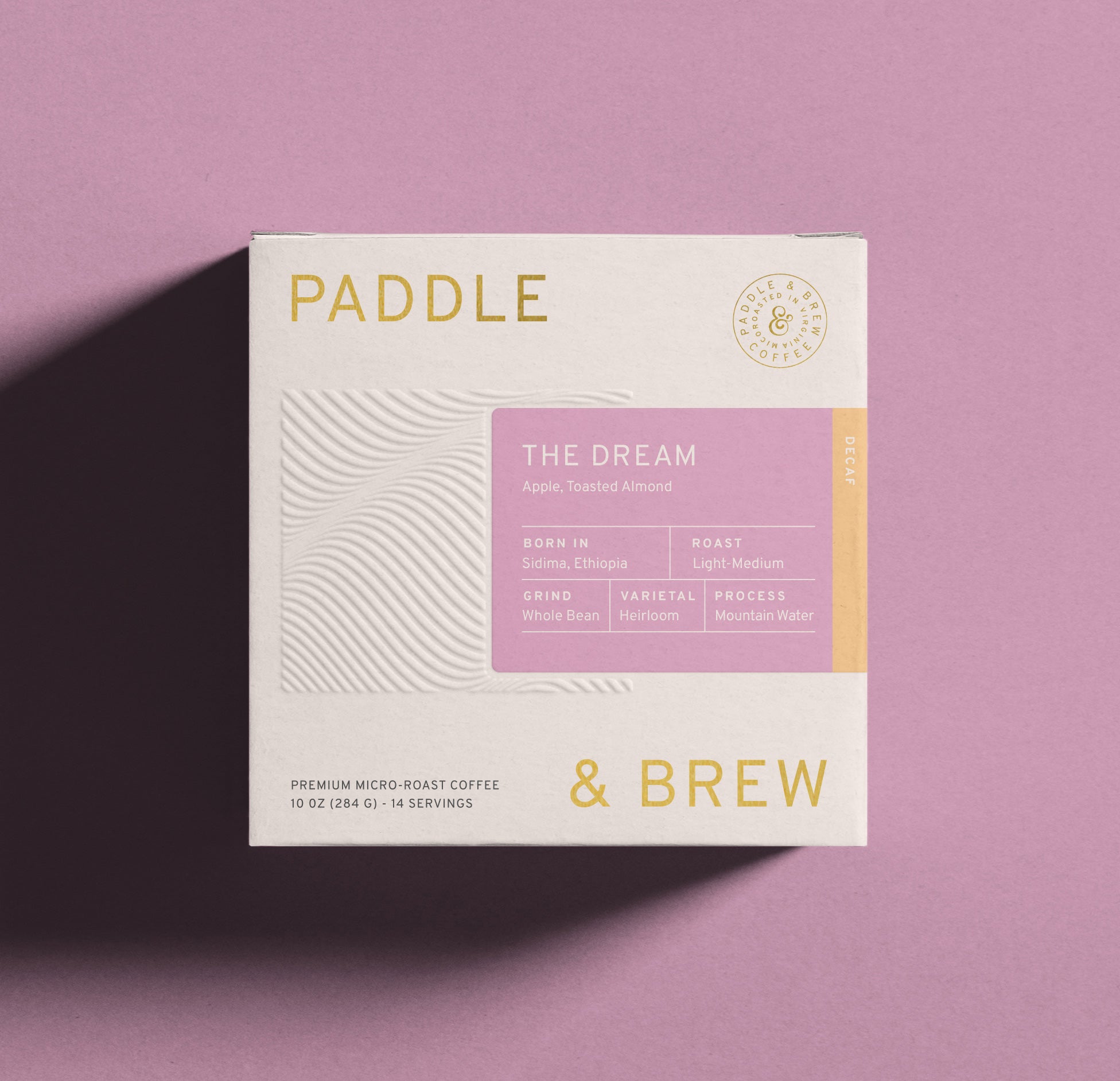 Bag of The Dream medium roast decaf coffee beans tastes of Apple and nuts. Ethiopian speciality coffee.